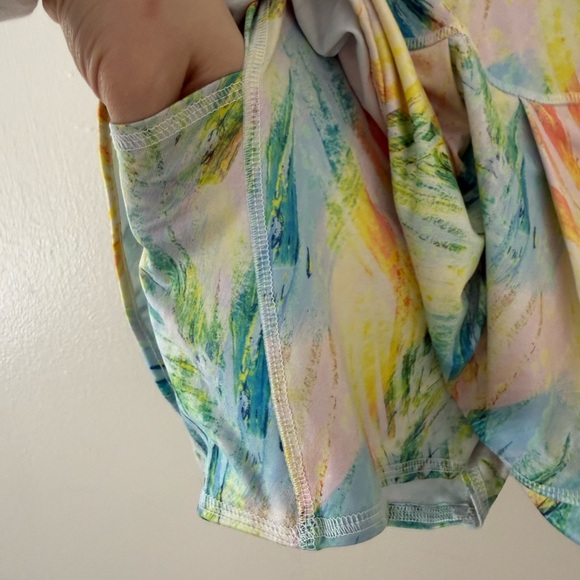 Gottex 2 Piece Athletic Skort & Top Set Womens L/XL Rainbow Workout Wear EUC - Picture 9 of 14